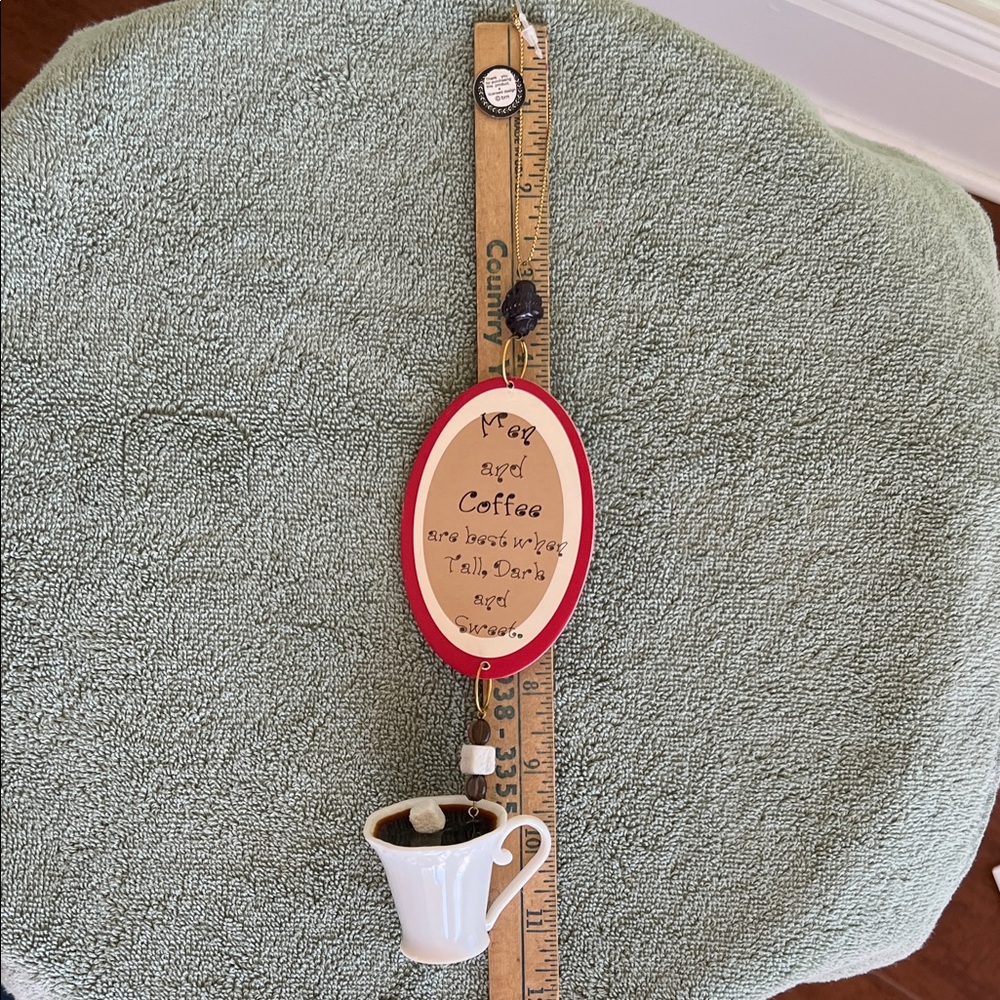 Coffee Themed Ornament with Mug Charm - Picture 1 of 10
